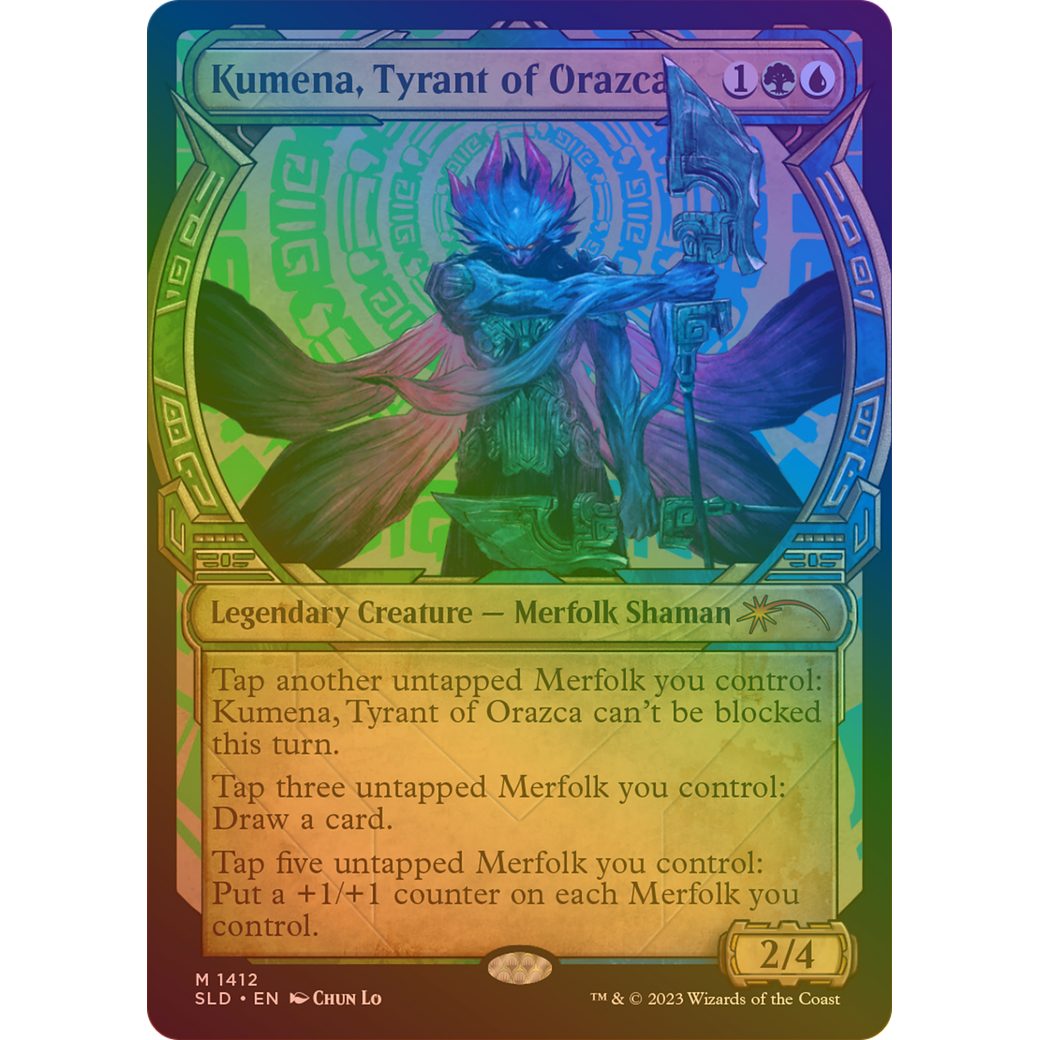 Kumena, Tyrant of Orazca (Rainbow Foil) (SLD-1412) - Secret Lair Drop: (Showcase) Foil
