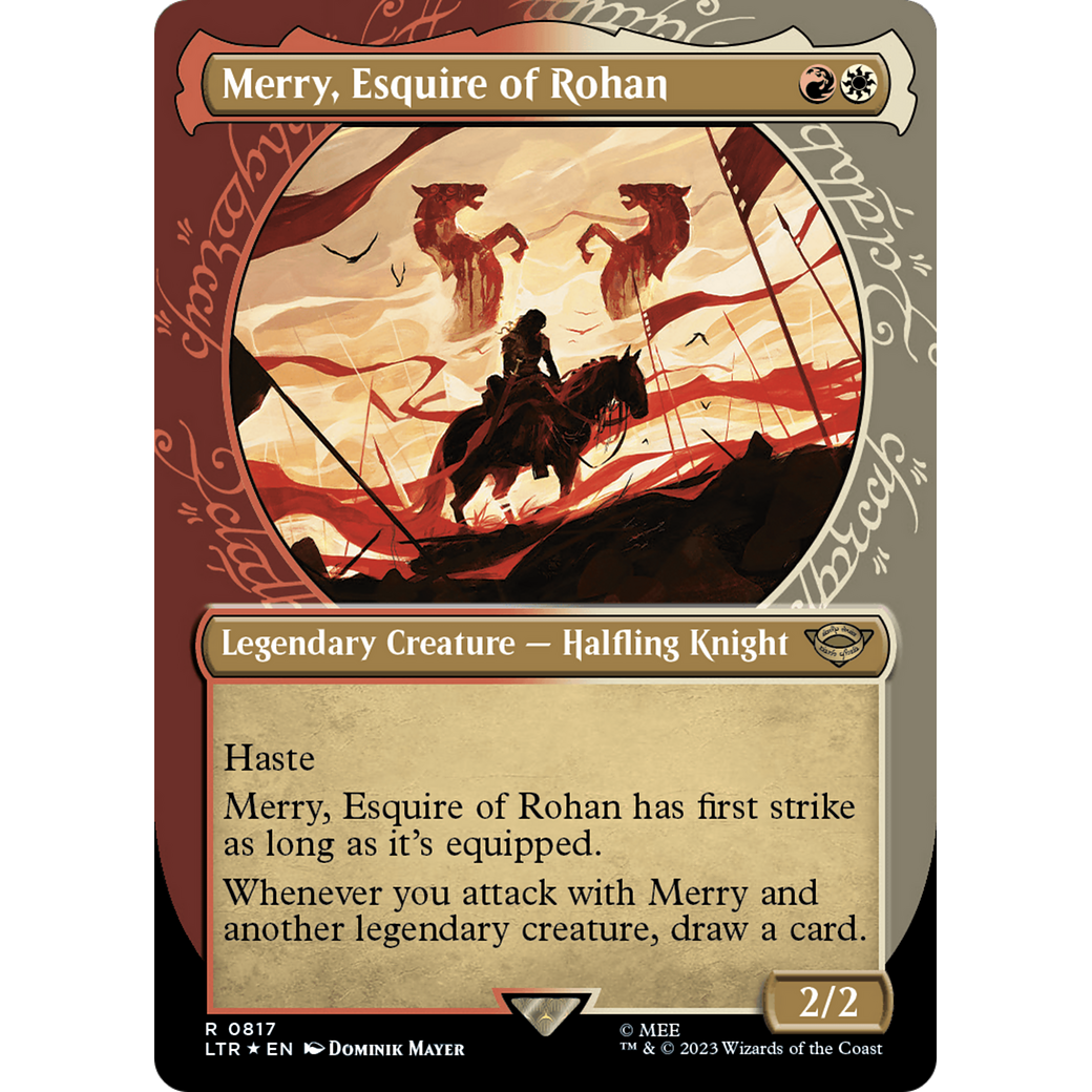Merry, Esquire of Rohan (LTR-817) - The Lord of the Rings: Tales of Middle-earth: (Showcase) (Borderless) Foil