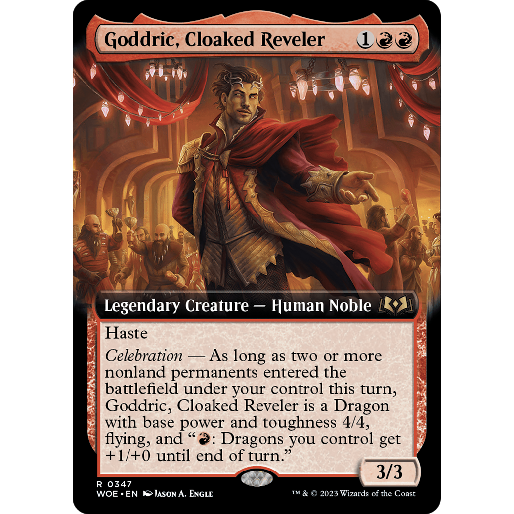 Goddric, Cloaked Reveler (WOE-347) - Wilds of Eldraine: (Extended Art) Foil