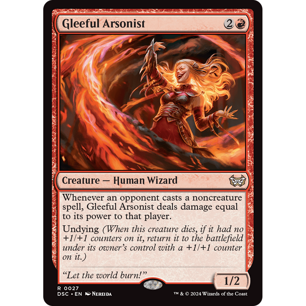Gleeful Arsonist (DSC-027) - Duskmourn: House of Horror Commander