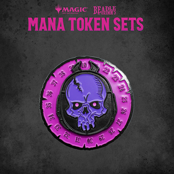 Magic: Token Set: Black Mana Metal Token Set