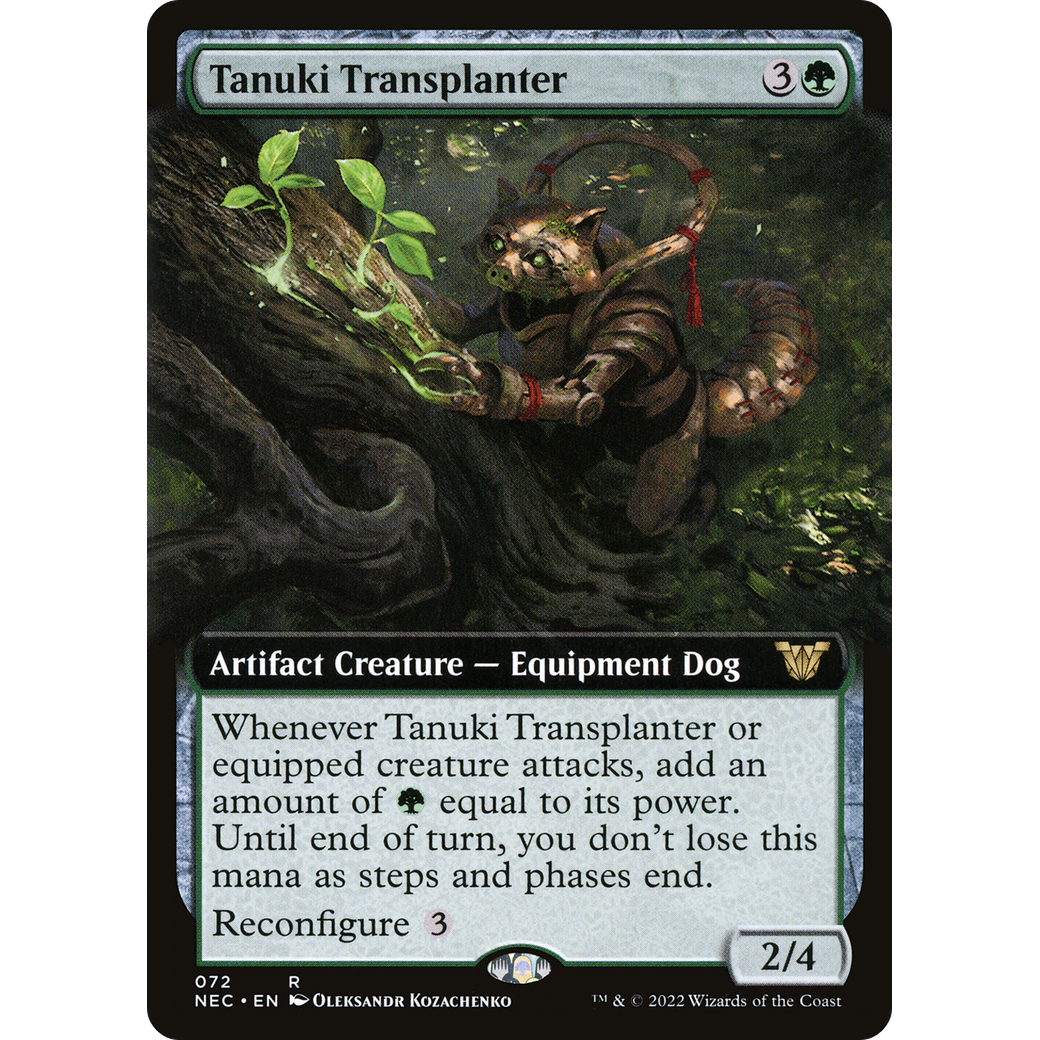 Tanuki Transplanter (Extended Art) (NEC-072) - Neon Dynasty Commander: (Extended Art)