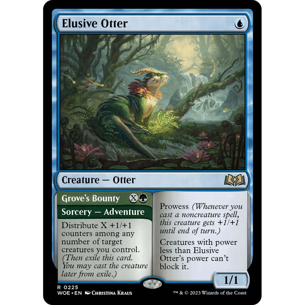 Elusive Otter // Grove's Bounty (WOE-225) - Wilds of Eldraine Foil