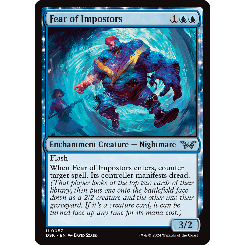 Fear of Impostors (DSK-057) - Duskmourn: House of Horror: (enchantment) Foil