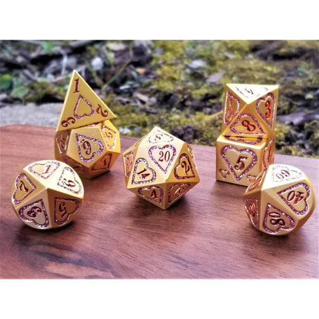 Valentine Heart Metal - 7-set Metal Dice