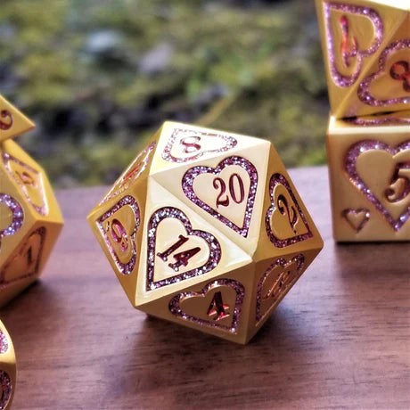 Valentine Heart Metal - 7-set Metal Dice