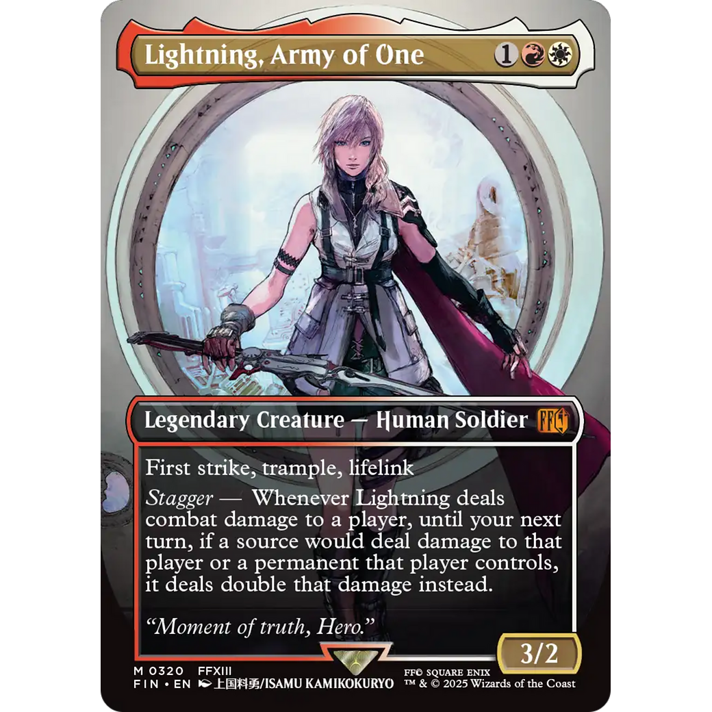 Lightning, Army of One (FIN-320) - FINAL FANTASY (Borderless) Foil