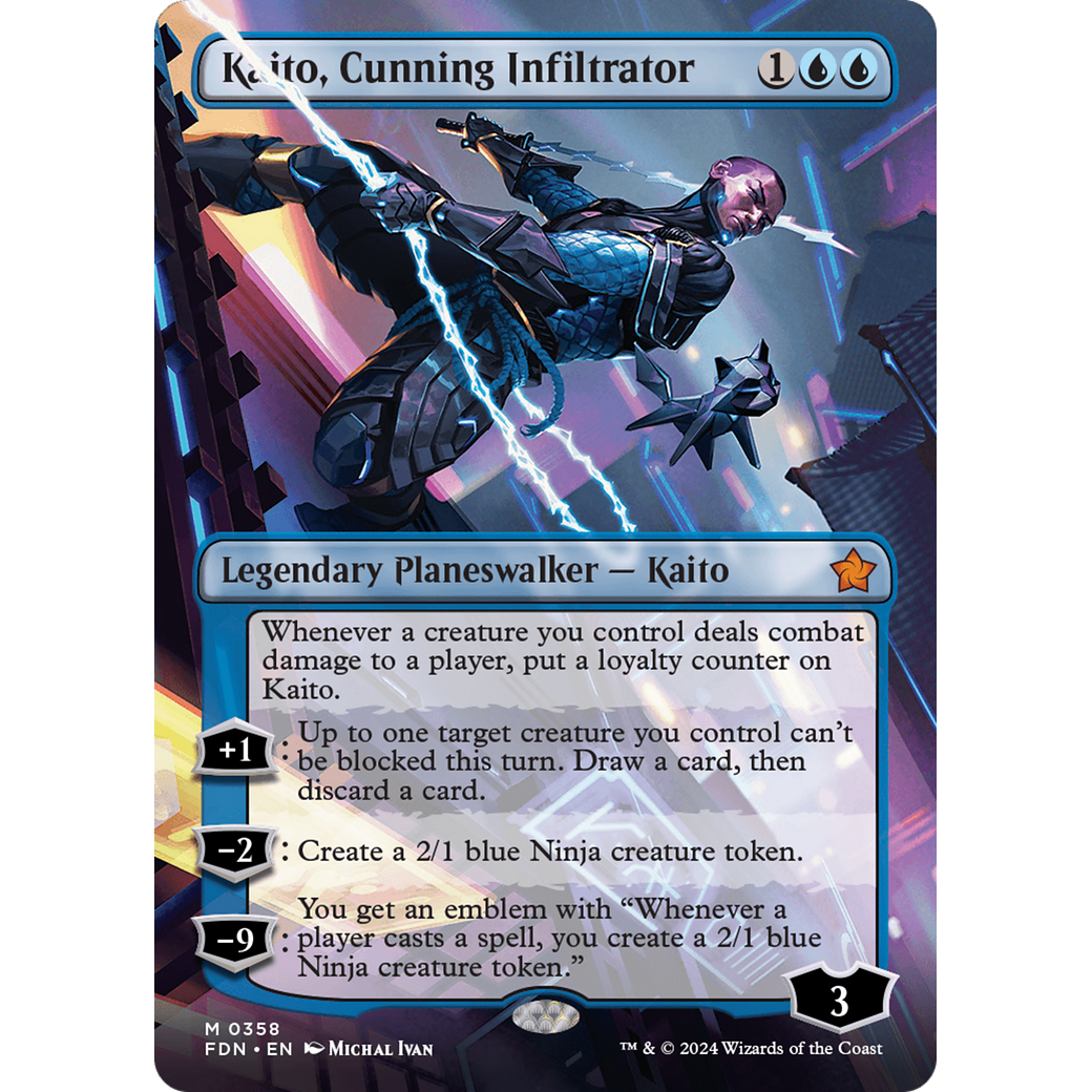Kaito, Cunning Infiltrator (FDN-358) - Foundations (Borderless) Foil