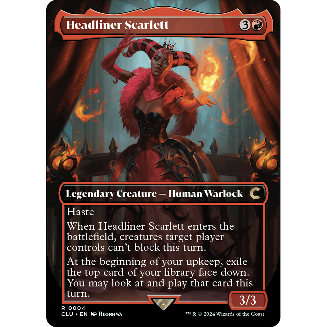 Headliner Scarlett (Borderless) (CLU-004) - Ravnica: Clue Edition (Borderless)