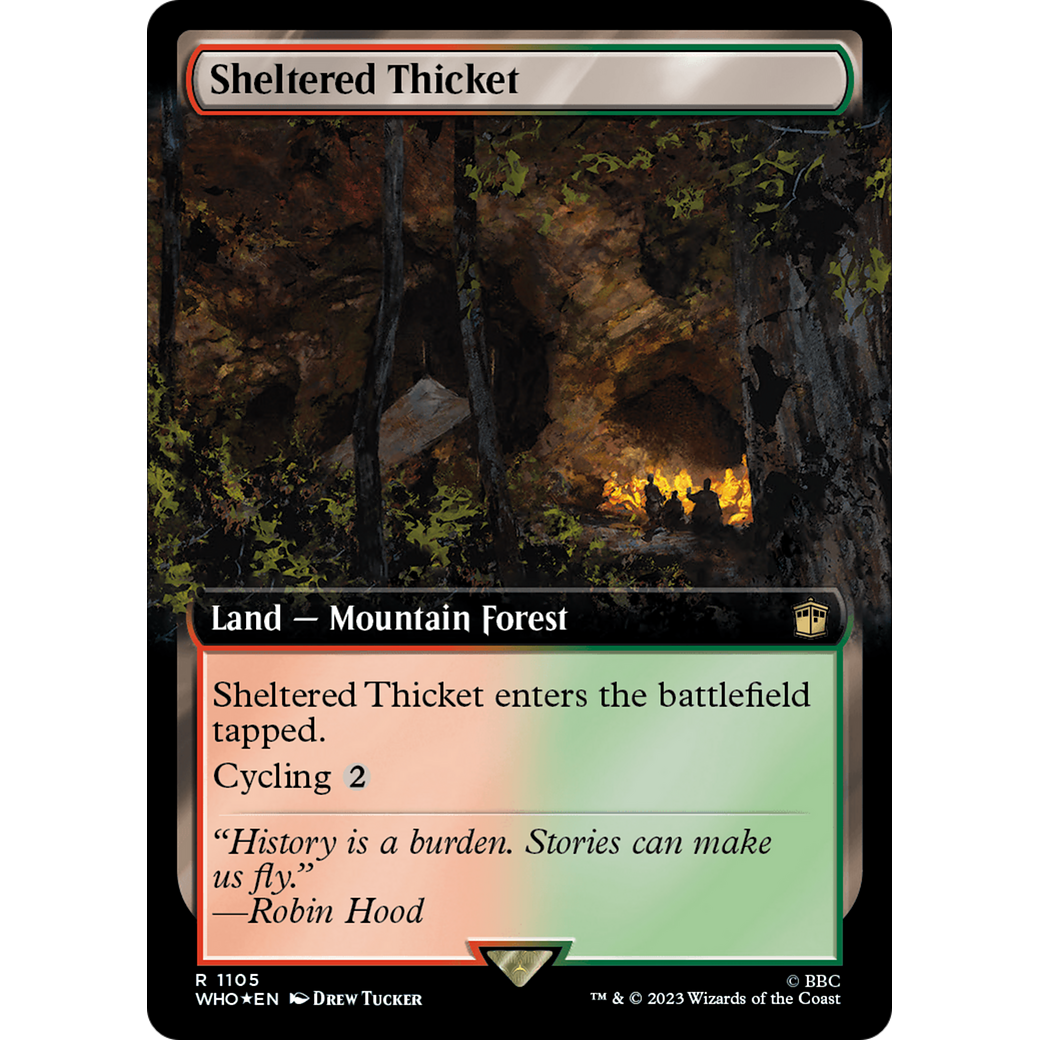 Sheltered Thicket (Extended Art) (Surge Foil) (WHO-1105) - Doctor Who: (Extended Art) Foil