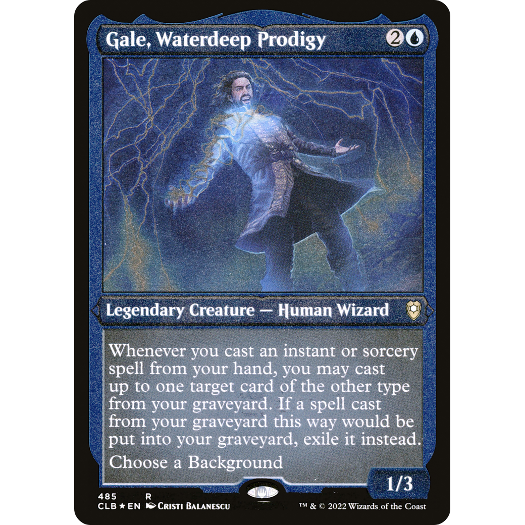 Gale, Waterdeep Prodigy (CLB-485) - Commander Legends: Battle for Baldur's Gate Etched Foil
