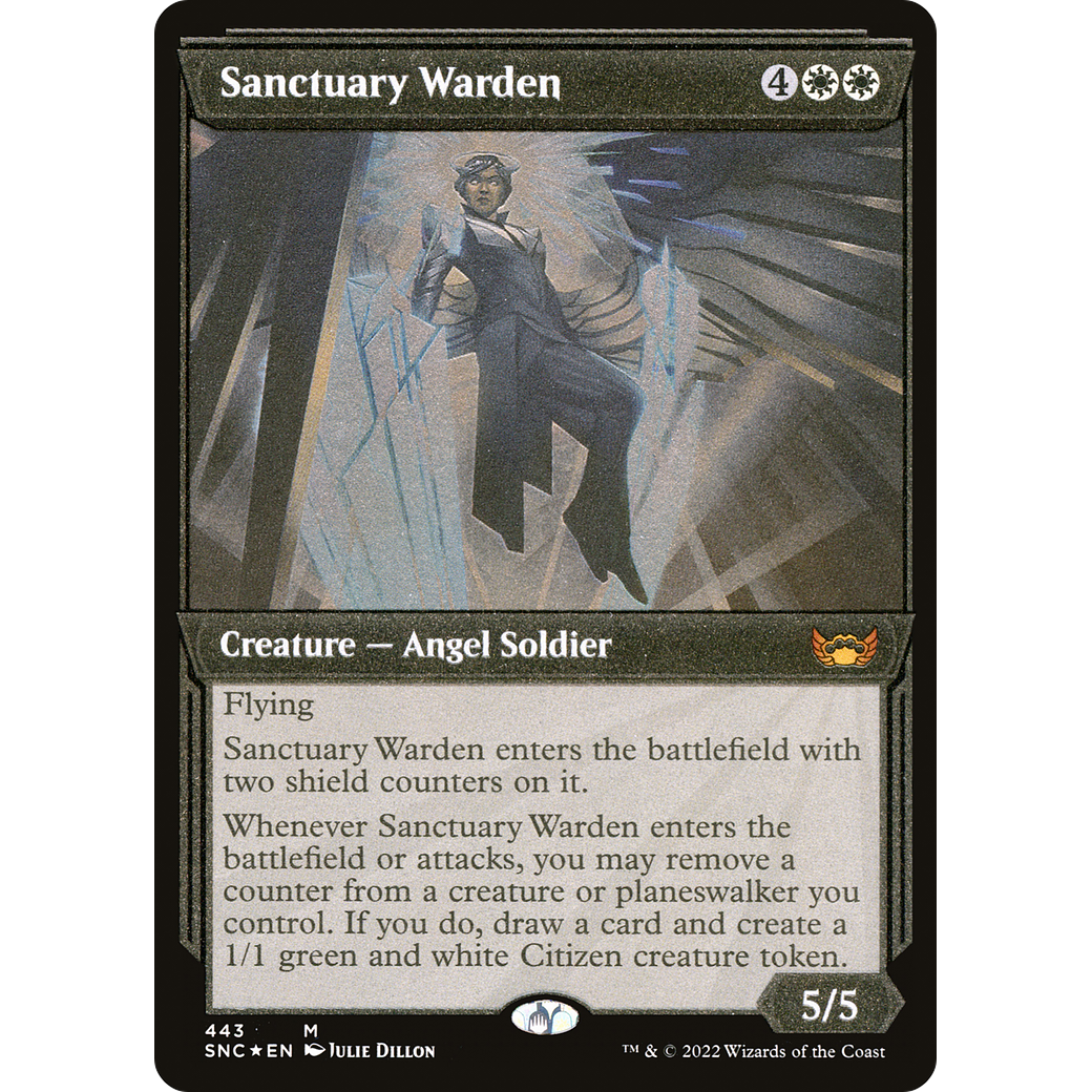 Sanctuary Warden (Showcase) (Foil Etched) (SNC-443) - Streets of New Capenna: (Showcase) Foil