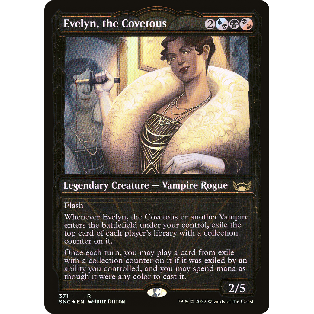 Evelyn, the Covetous (Gilded Foil) (SNC-371) - Streets of New Capenna: (Showcase) Foil