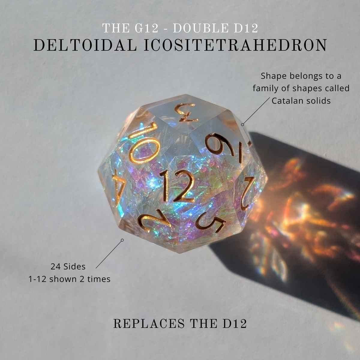 Golden Valor 7-Piece Gyroid Dice Set