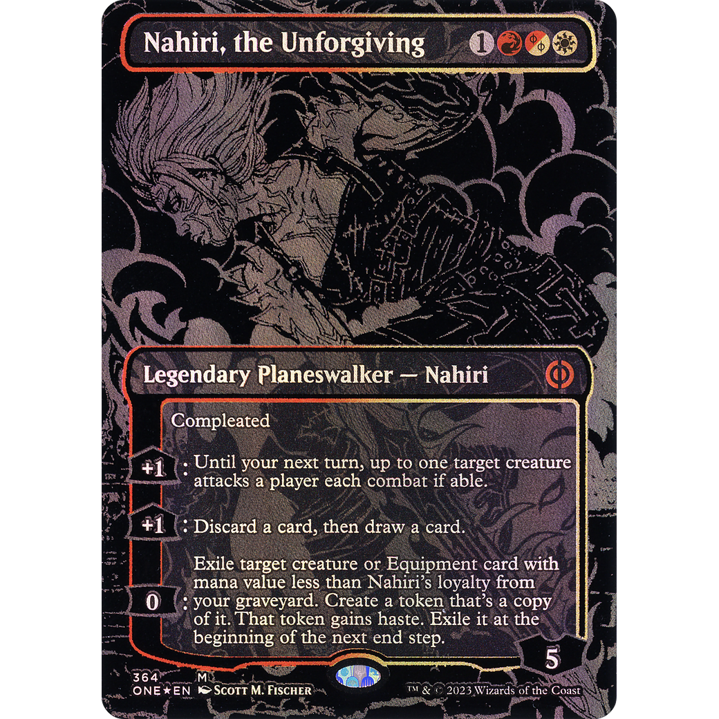 Nahiri, the Unforgiving (ONE-364) - Phyrexia: All Will Be One (Borderless) Foil
