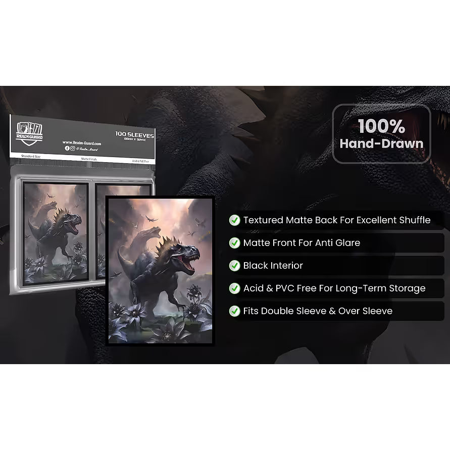Realm Guard: Art Sleeves - Black Lotus Dinosaur
