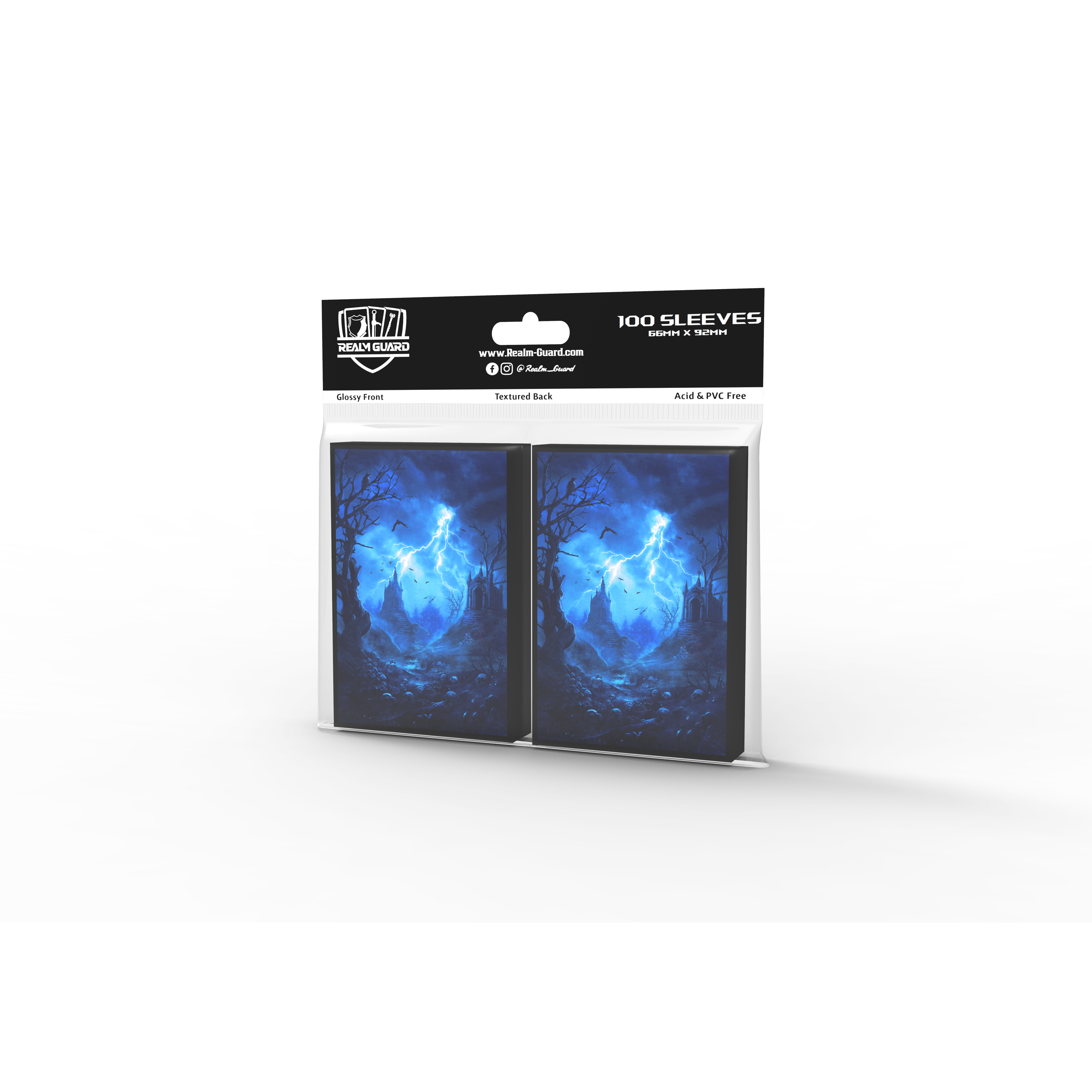 Realm Guard: Art Sleeves - Blue/Black Graveyard