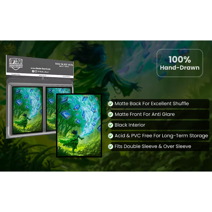 Realm Guard: Art Sleeves - Blue/Green Wizard