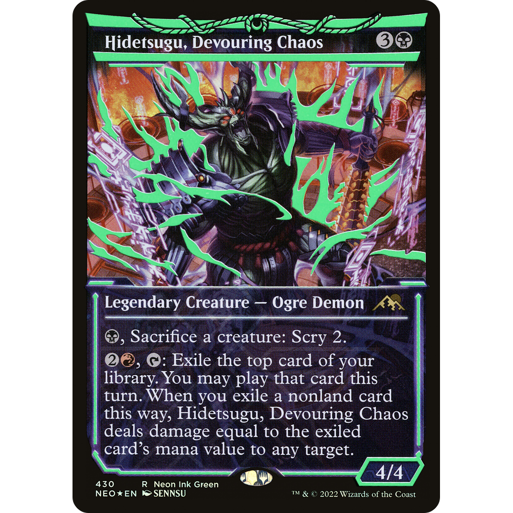 Hidetsugu, Devouring Chaos (NEO-430) - Kamigawa: Neon Dynasty: (Showcase) Foil