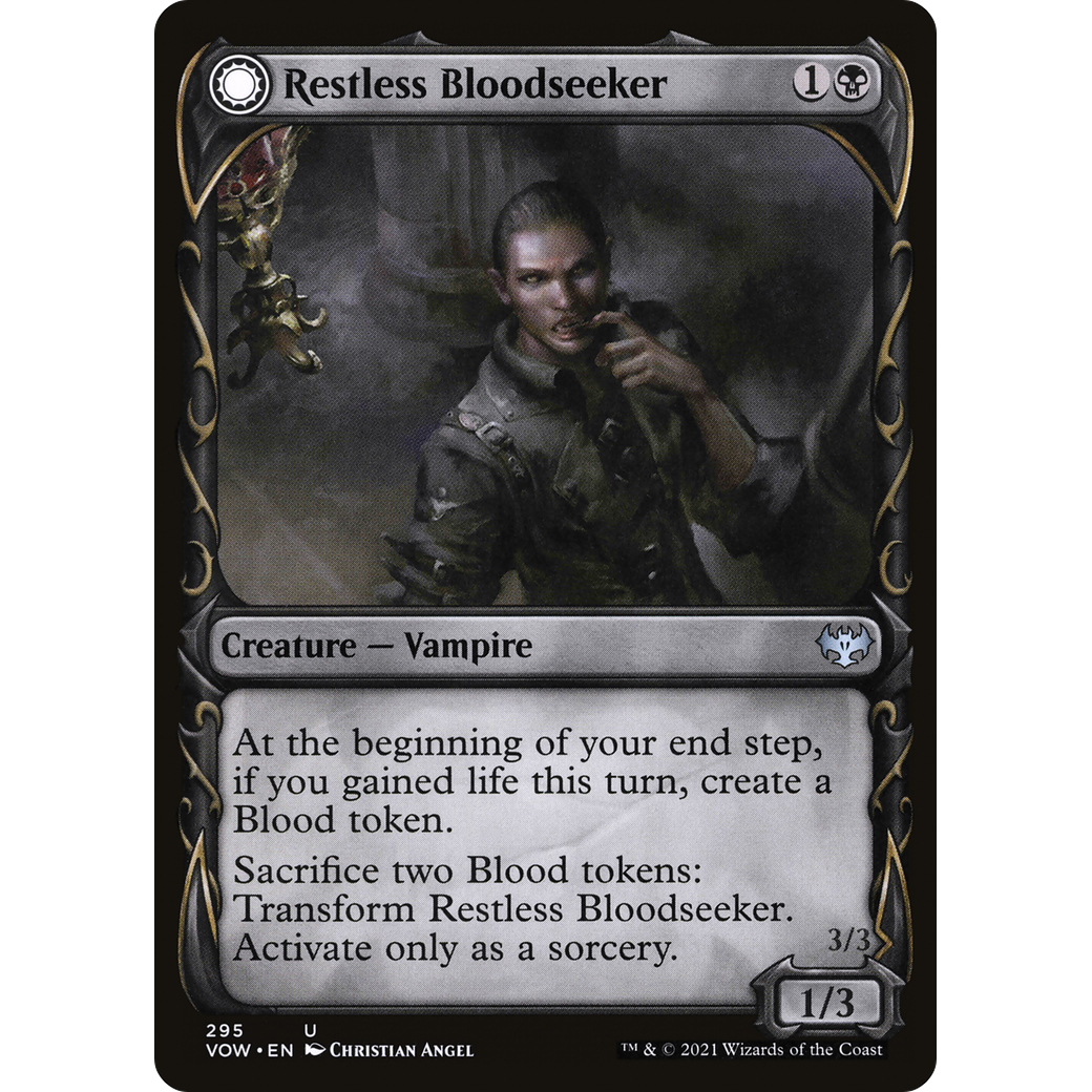 Restless Bloodseeker (Showcase) (VOW-295) - Innistrad: Crimson Vow: (Showcase, Double Faced Transform) Foil