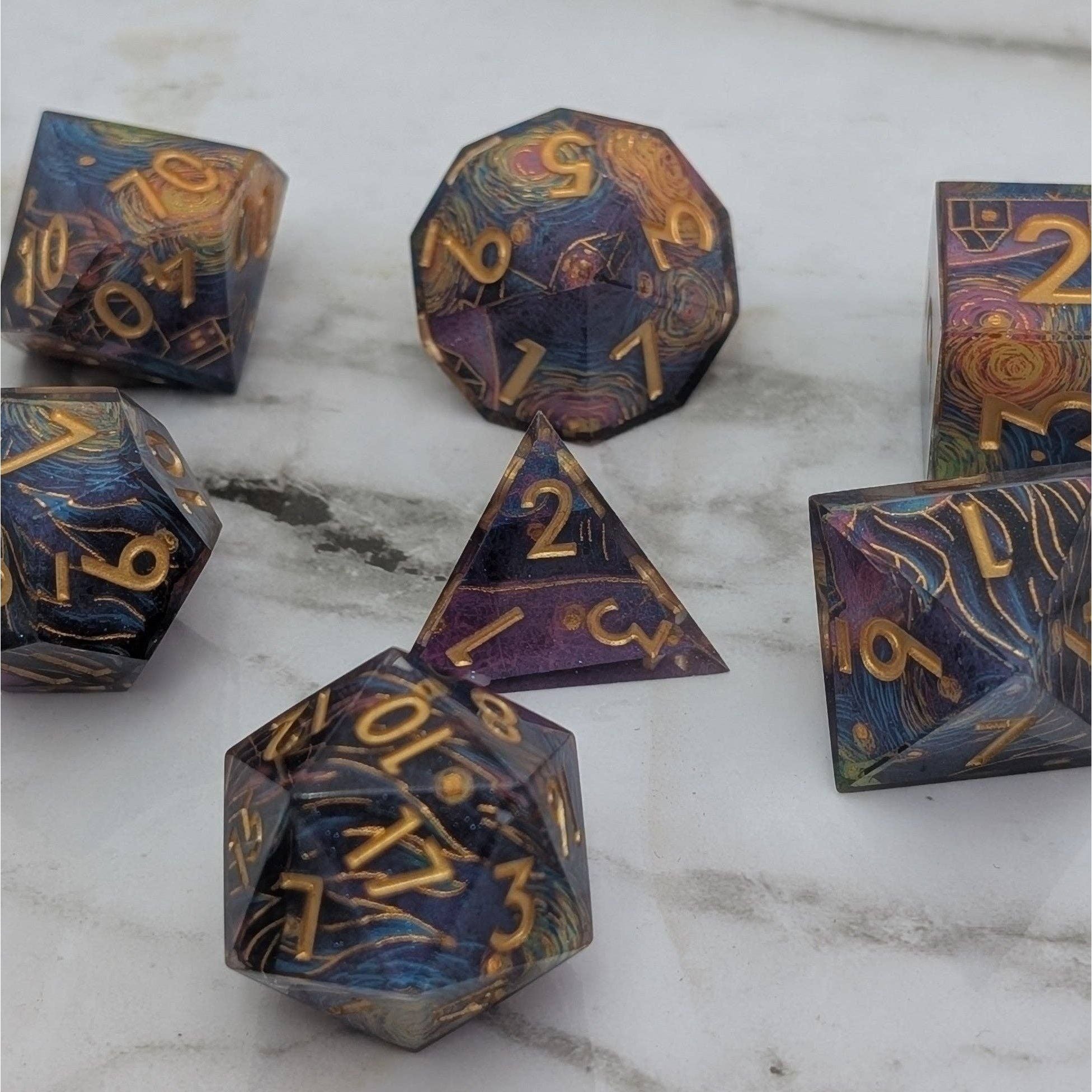 Starry Core - 7 Piece Luxury D&D Dice Set