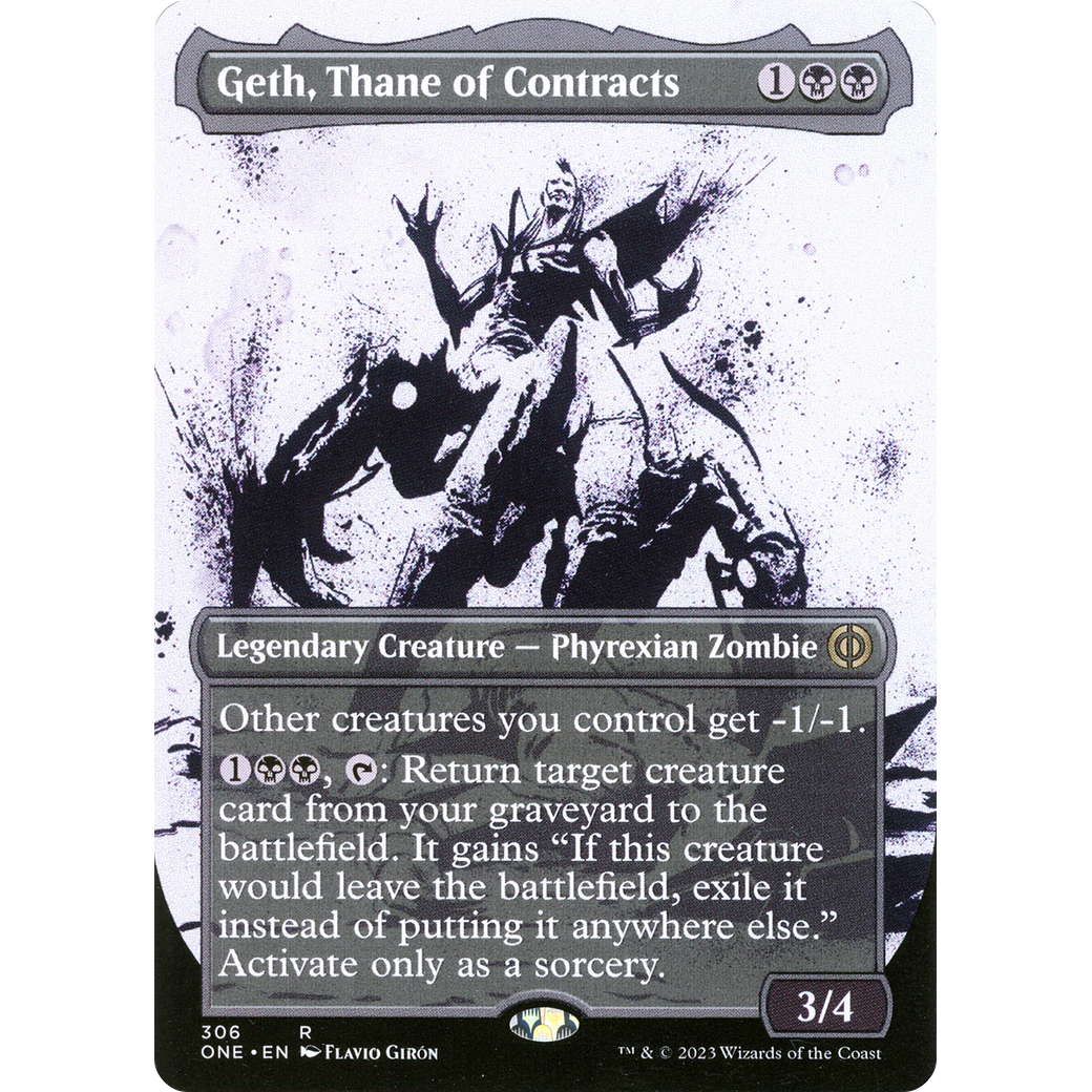 Geth, Thane of Contracts (ONE-306) - Phyrexia: All Will Be One: (Showcase) (Borderless) Foil