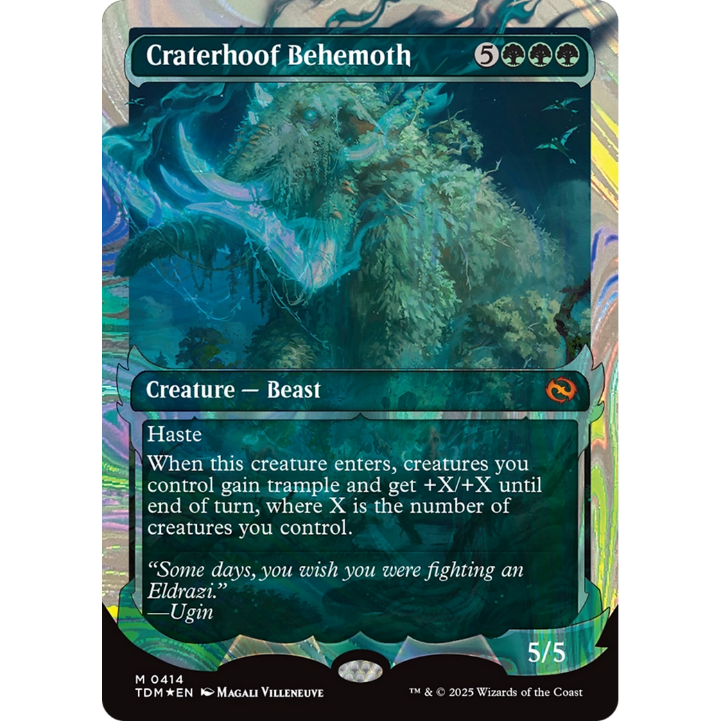Craterhoof Behemoth (TDM-414) - Tarkir: Dragonstorm: (Showcase) (Borderless) Foil