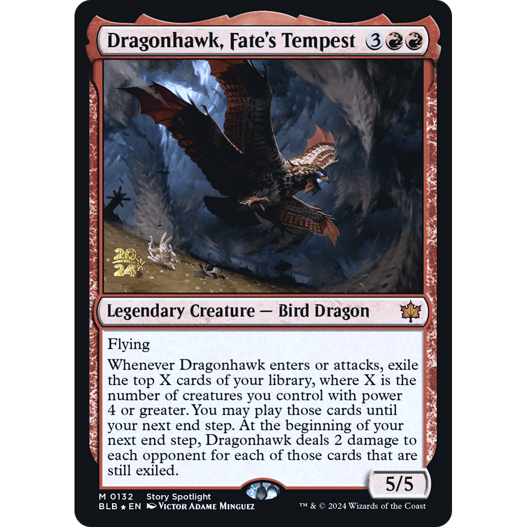 Dragonhawk, Fate's Tempest (PRE-132S) - Bloomburrow Promos Foil