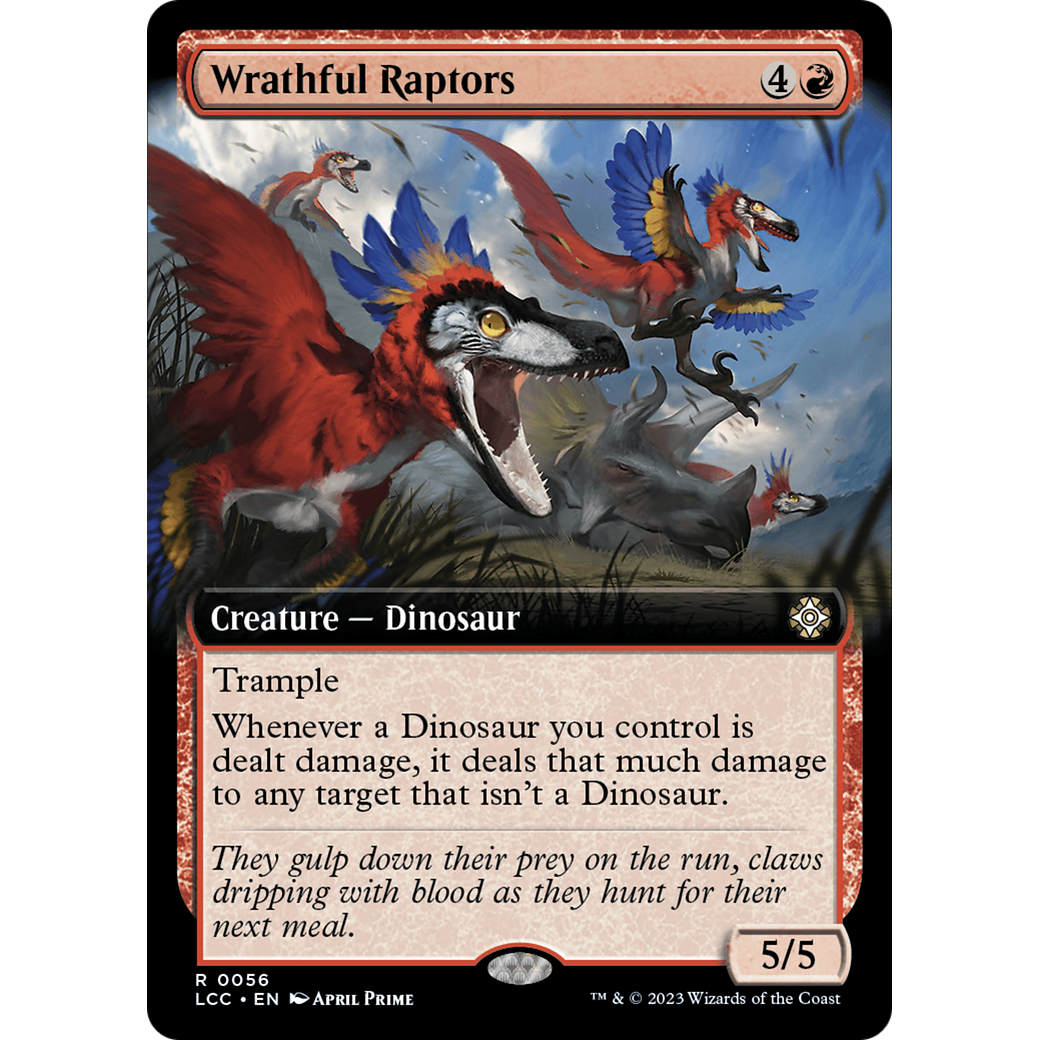 Wrathful Raptors (LCC-056) - The Lost Caverns of Ixalan Commander: (Extended Art)