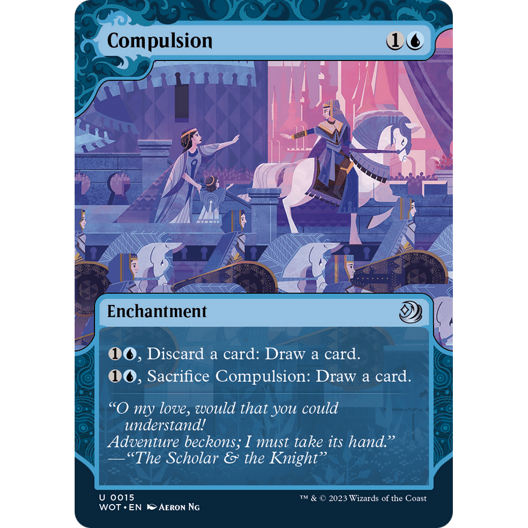 Compulsion (WOT-015) - Wilds of Eldraine: Enchanting Tales: (Showcase) (Borderless) Foil