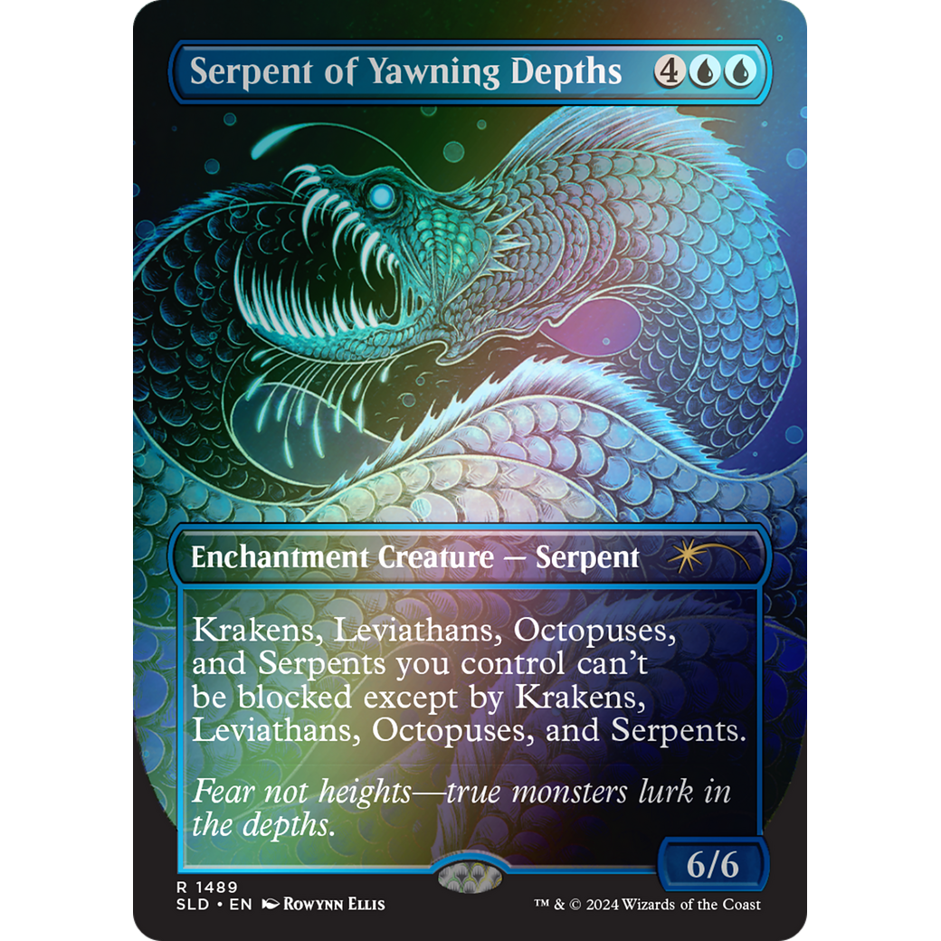 Serpent of Yawning Depths (Rainbow Foil) (SLD-1489) - Secret Lair Drop (Borderless) Foil