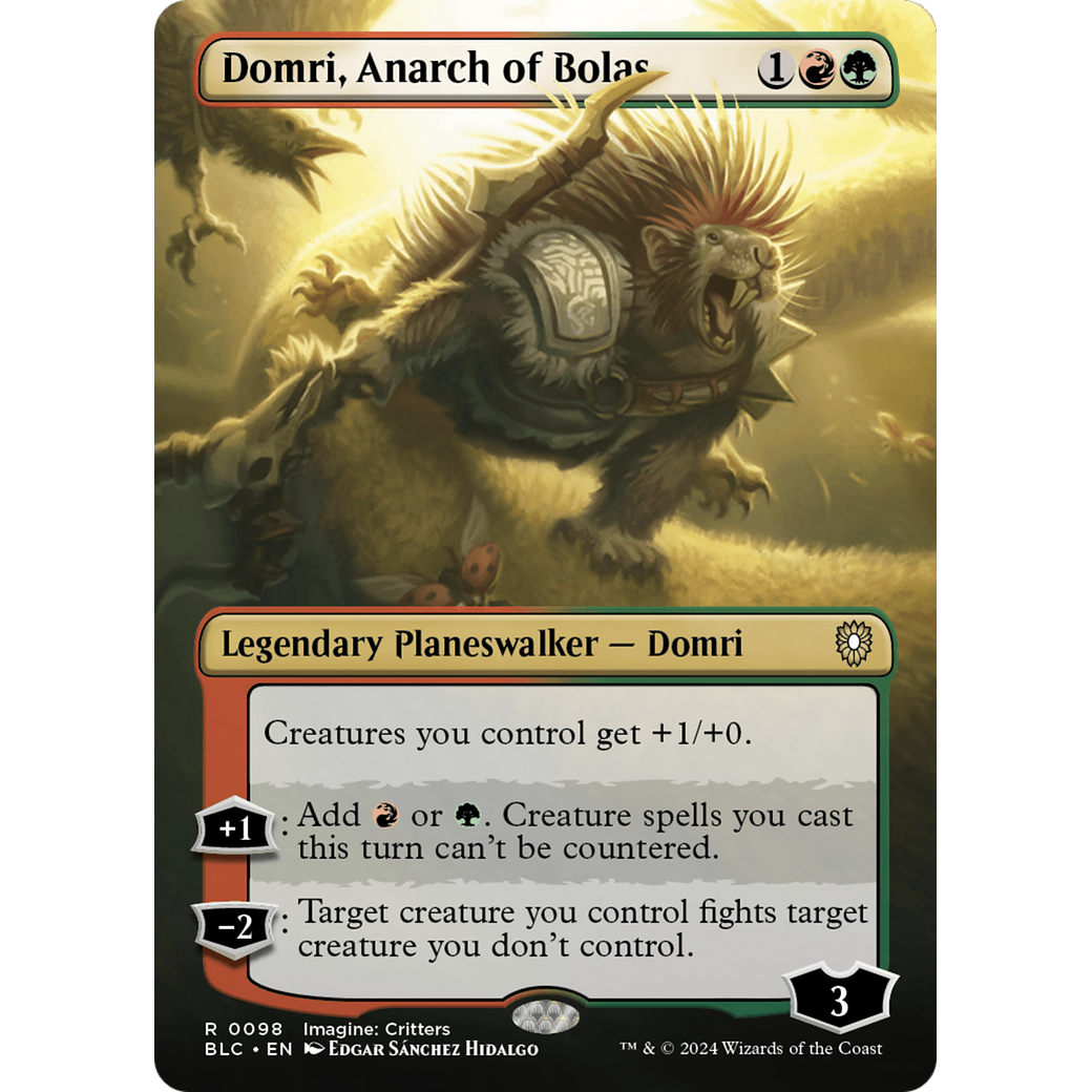 Domri, Anarch of Bolas (BLC-098) - Bloomburrow Commander (Borderless)