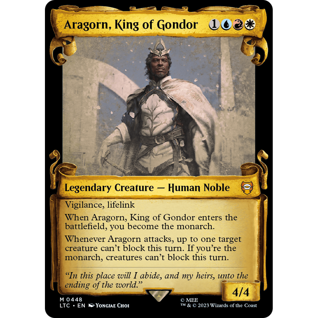 Aragorn, King of Gondor (LTC-448) - Tales of Middle-earth Commander: (Showcase) Foil