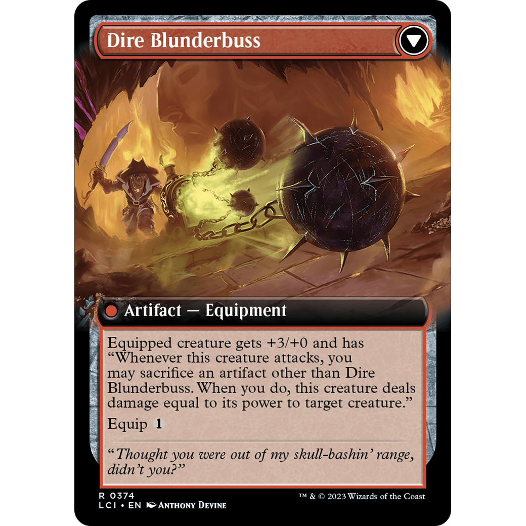 Dire Flail // Dire Blunderbuss (LCI-374) - The Lost Caverns of Ixalan: (Extended Art)