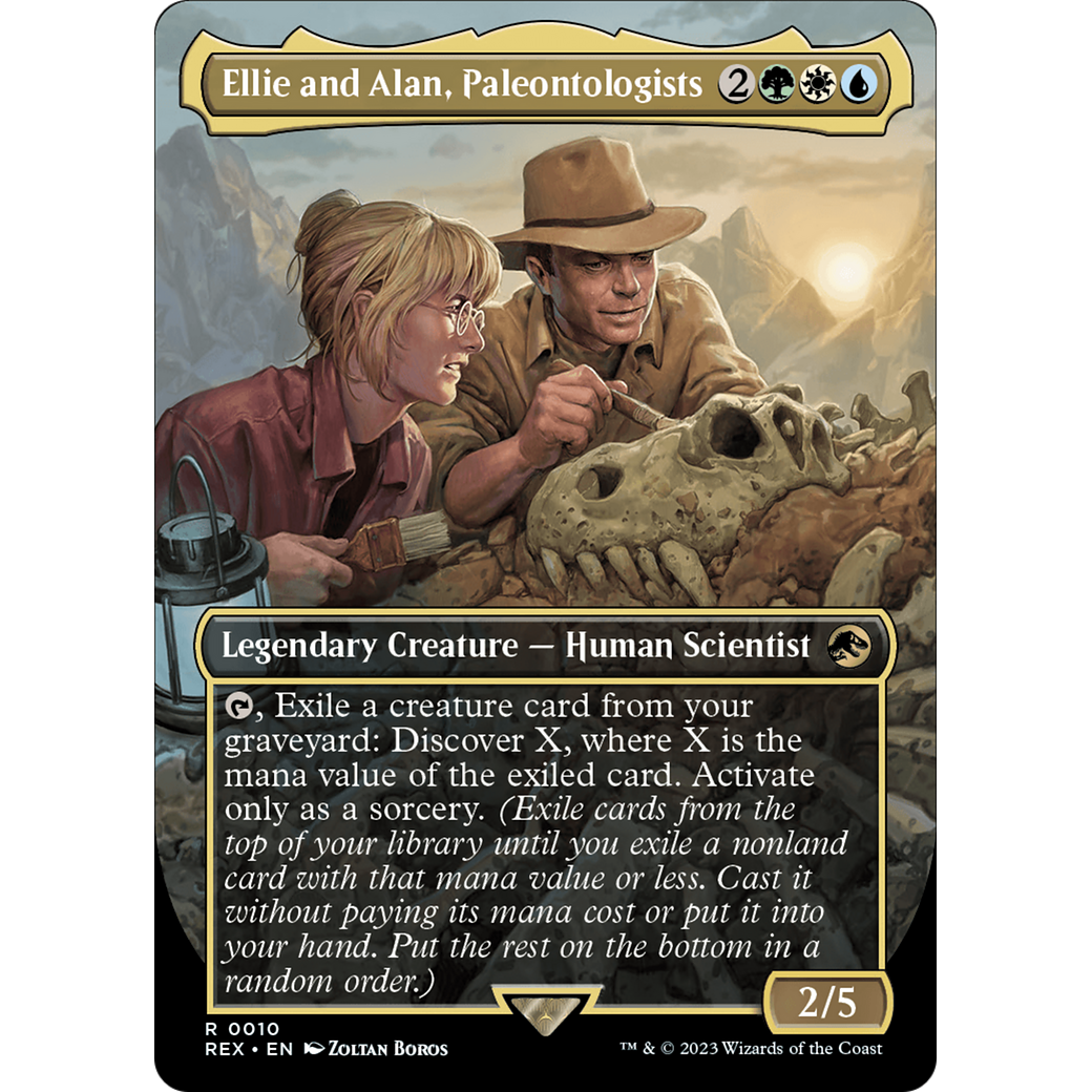 Ellie and Alan, Paleontologists (Borderless) (REX-010) - Jurassic World Collection (Borderless) Foil