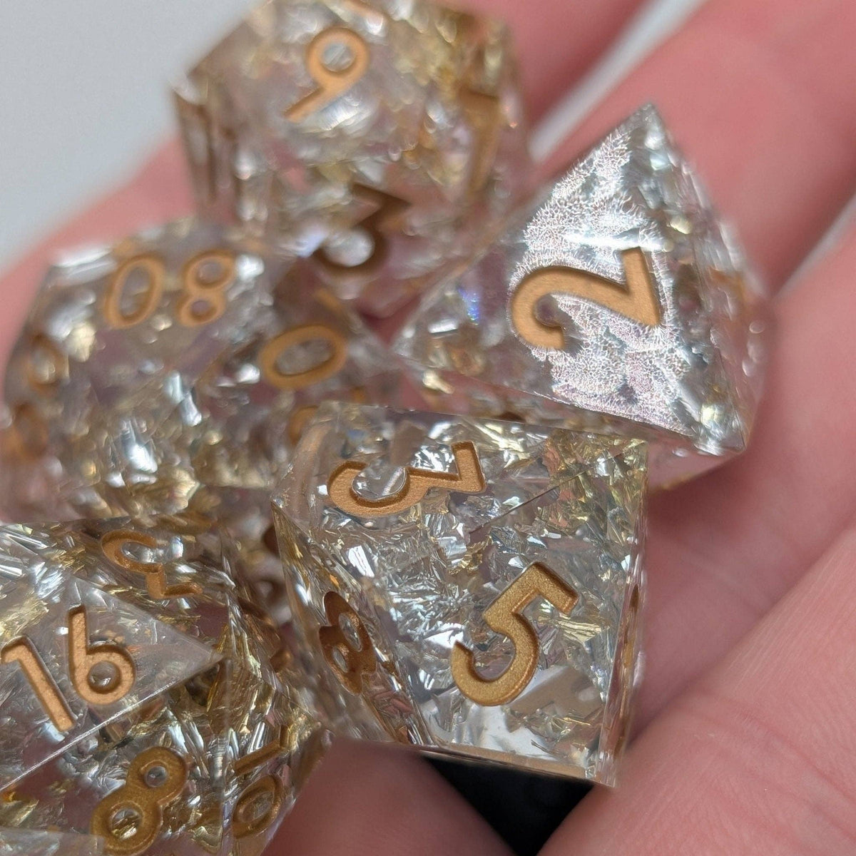 Emberlight Veil - 7 Piece Luxury D&D Dice Set