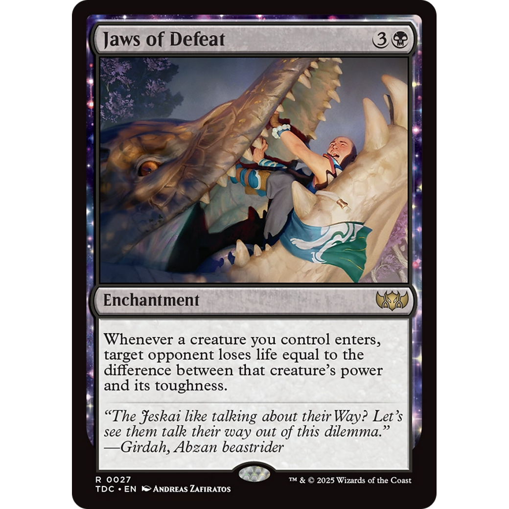 Jaws of Defeat (TDC-027) - Commander: Tarkir: Dragonstorm: (enchantment)