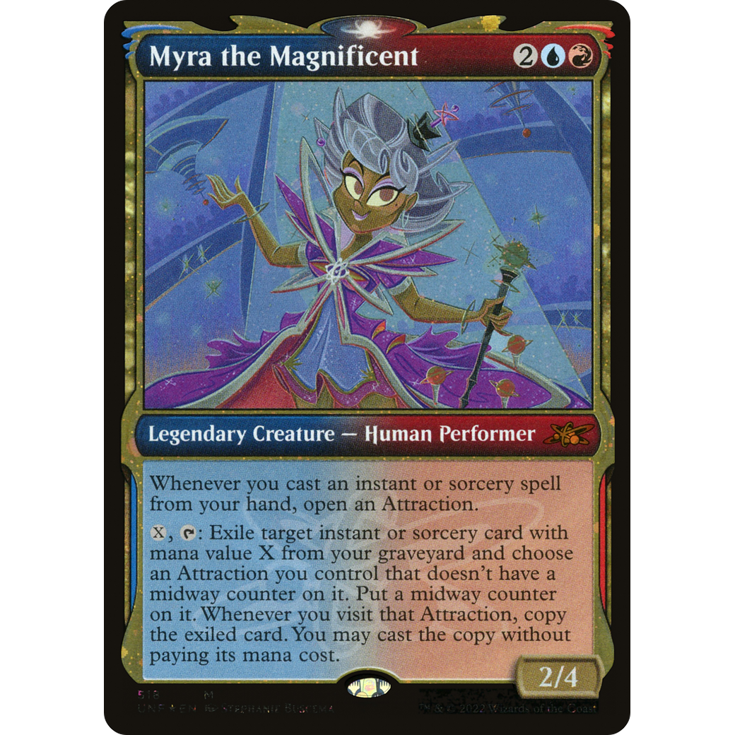 Myra the Magnificent (Showcase) (Galaxy Foil) (UNF-518) - Unfinity: (Showcase) Foil
