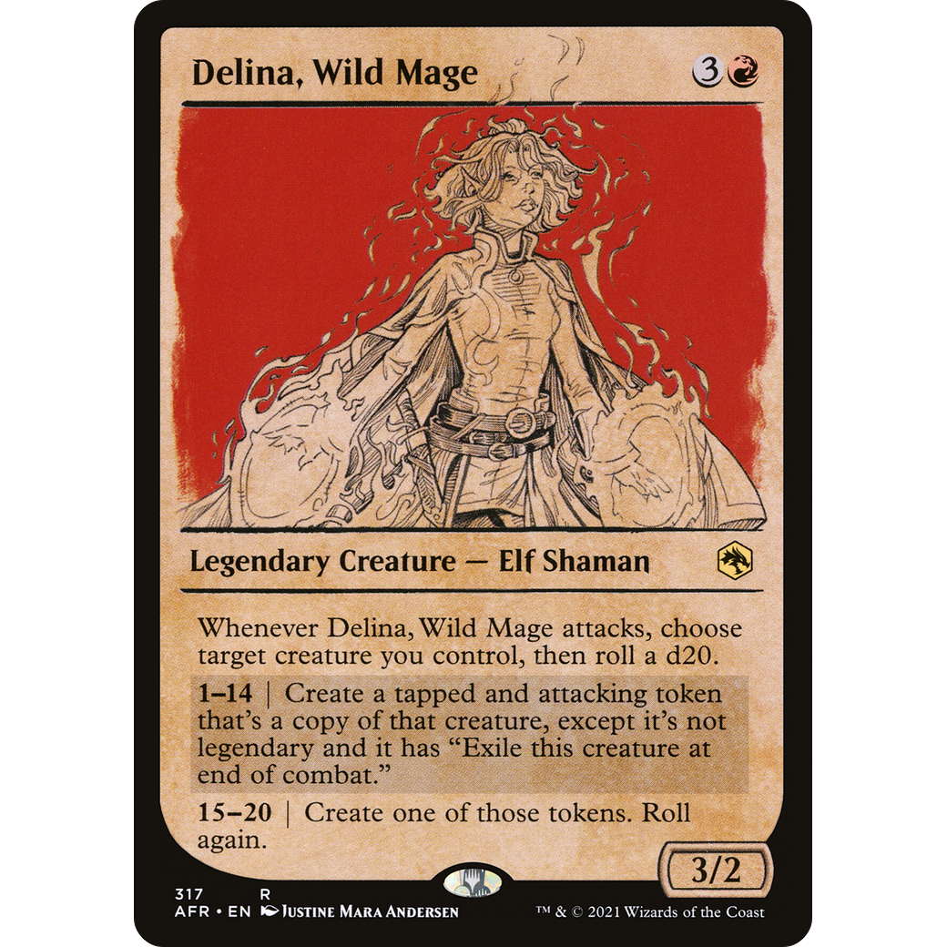 Delina, Wild Mage (Showcase) (AFR-317) - Adventures in the Forgotten Realms: (Showcase) Foil