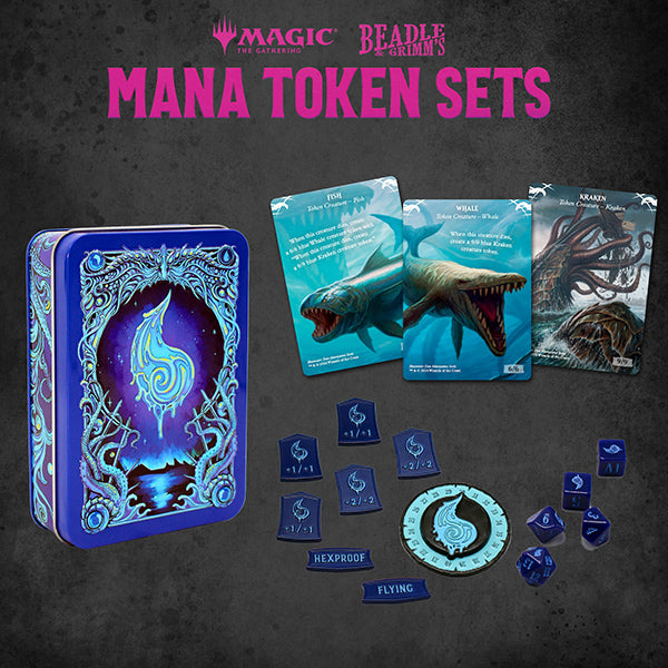 Magic: Token Set: Blue Mana Metal Token Set