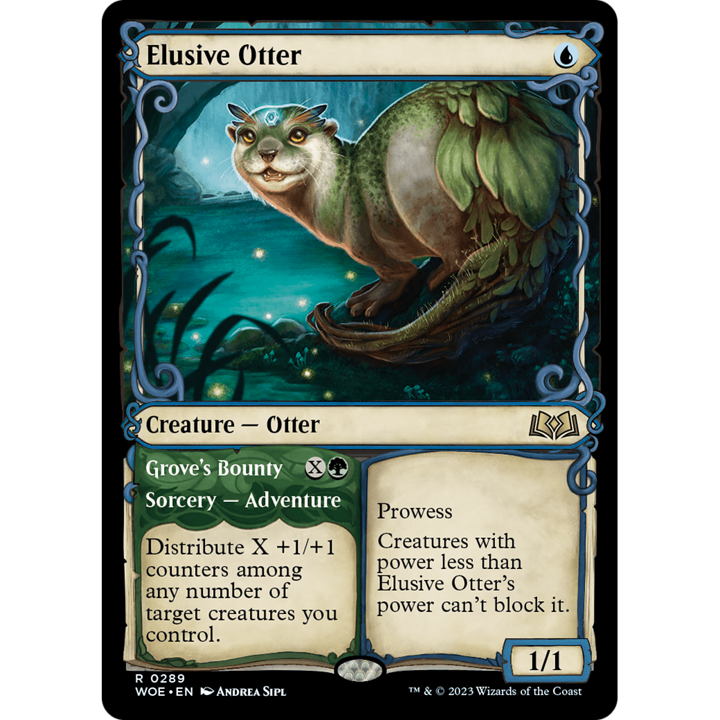 Elusive Otter // Grove's Bounty (WOE-289) - Wilds of Eldraine: (Showcase) Foil