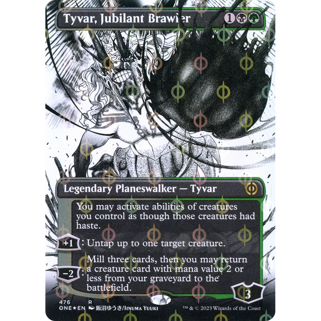 Tyvar, Jubilant Brawler (ONE-476) - Phyrexia: All Will Be One: (Showcase) (Borderless) Foil