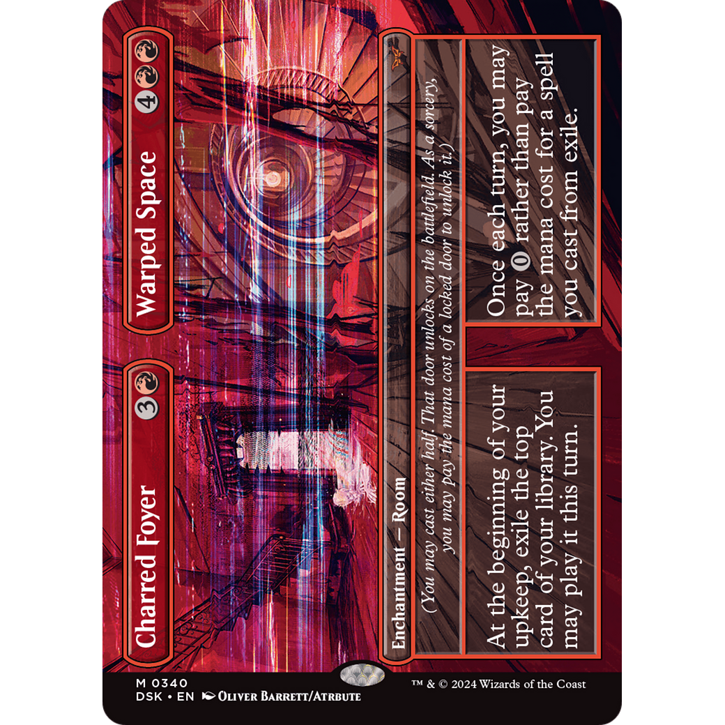 Charred Foyer // Warped Space (DSK-340) - Duskmourn: House of Horror (Borderless)