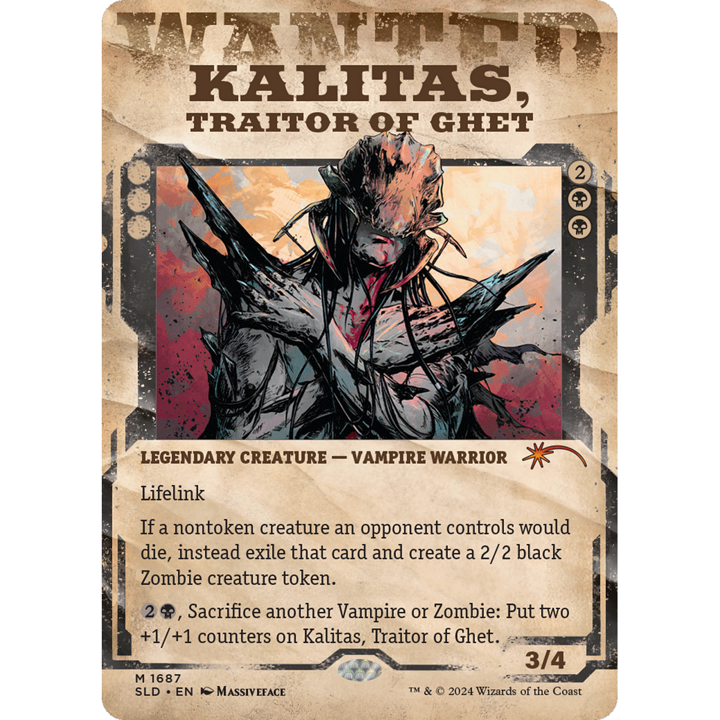 Kalitas, Traitor of Ghet (SLD-1687) - Secret Lair Drop: (Showcase) (Borderless) Foil