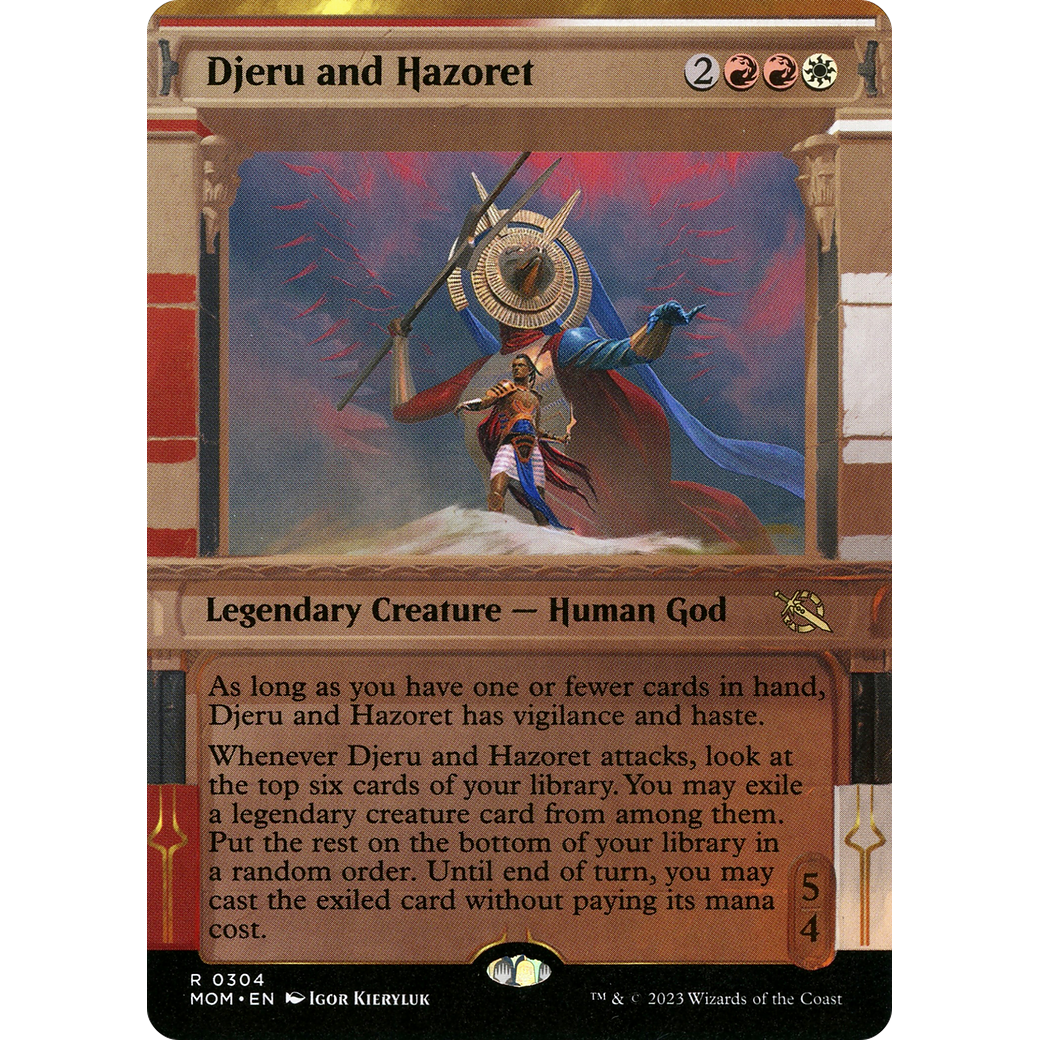 Djeru and Hazoret (MOM-304) - March of the Machine: (Showcase) (Borderless) Foil