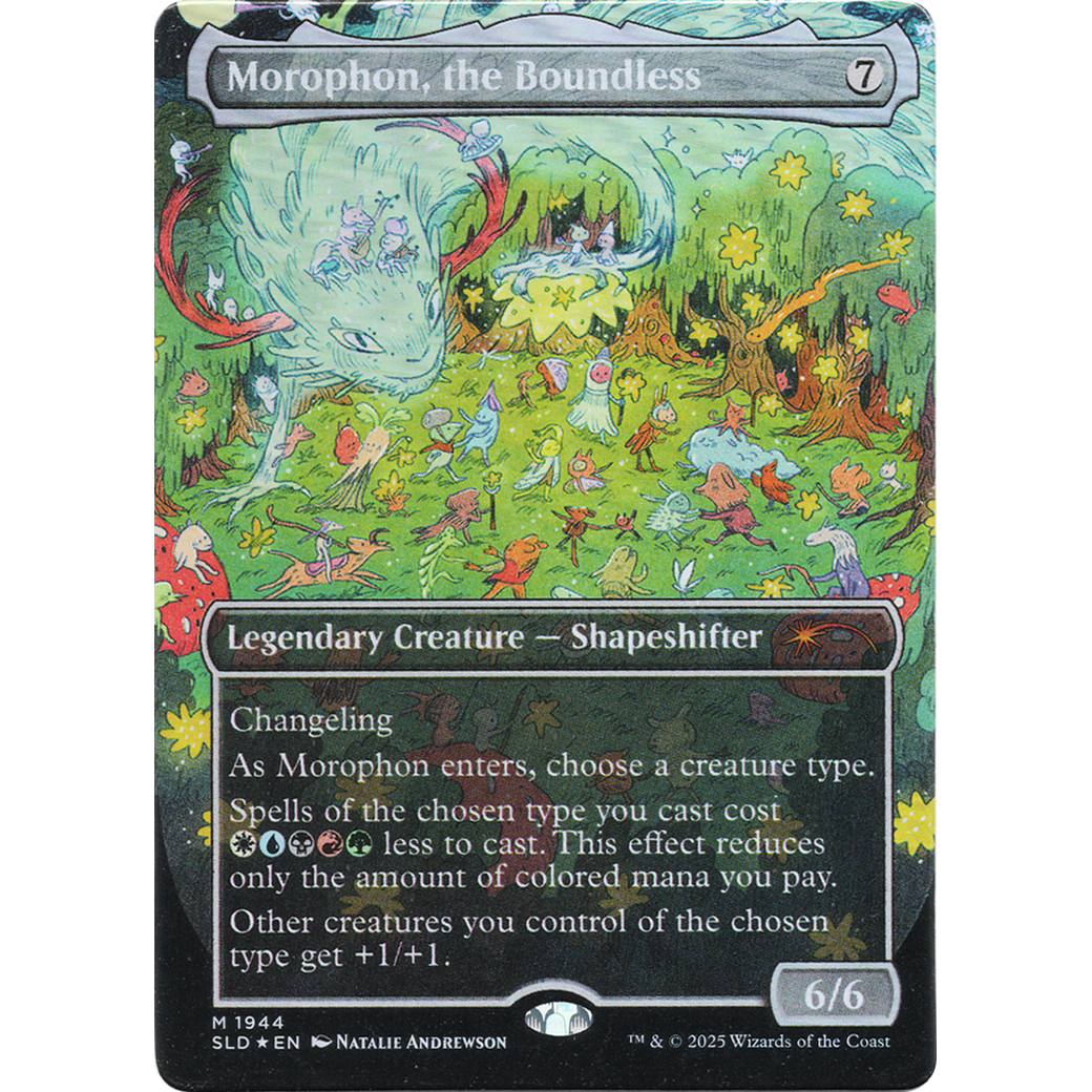 Morophon, the Boundless (Display Commander) - Thick Stock (Double Rainbow Foil) (SLD-1944) - Secret Lair Drop (Borderless) Foil