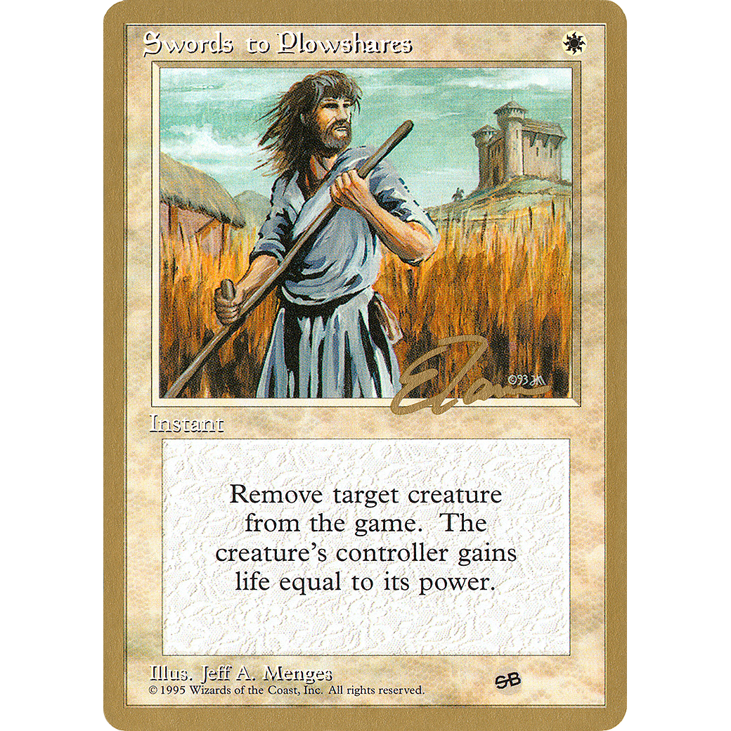 Swords to Plowshares - 1996 Eric Tam (4ED) (SB) (WCD-) - Pro Tour Collector Set