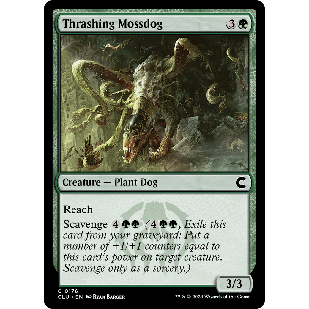 Thrashing Mossdog (CLU-176) - Ravnica: Clue Edition