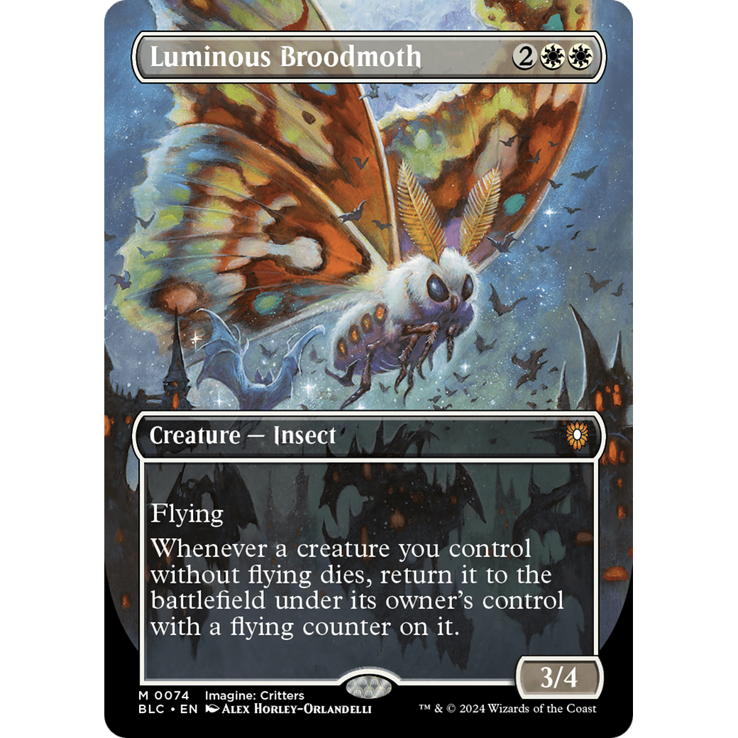 Luminous Broodmoth (BLC-074) - Bloomburrow Commander (Borderless)