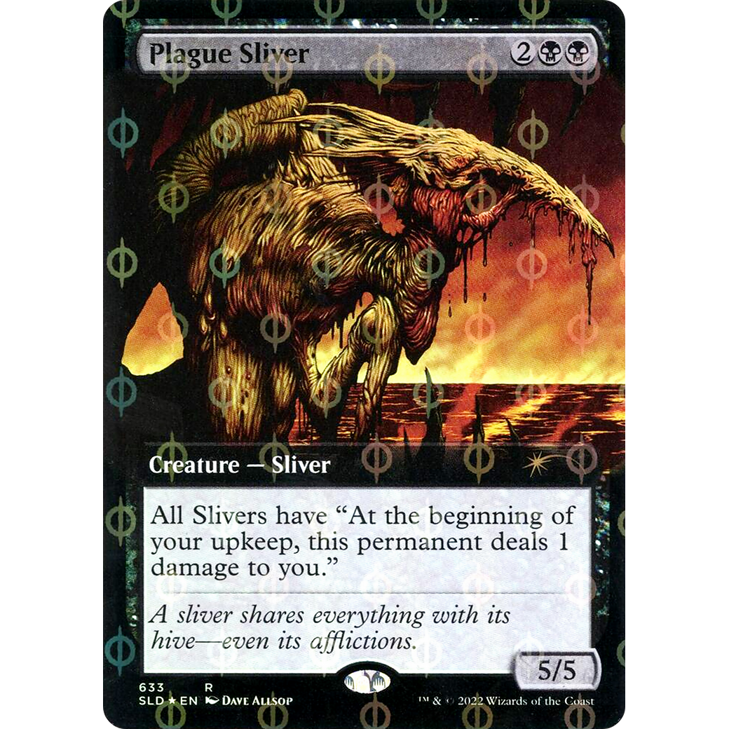 Plague Sliver (Extended Art) (Step-and-Compleat Foil) (SLD-633) - Secret Lair Drop: (Extended Art) Foil